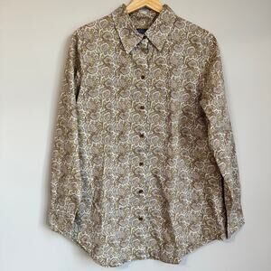 Pendleton Women's Button Down Shirt Paisley Print Pockets Vintage Long Sleeve